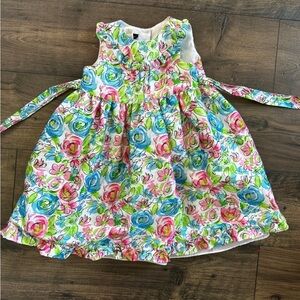 Holiday Editions Floral Cotton Sundress in Pink, Blue & Green